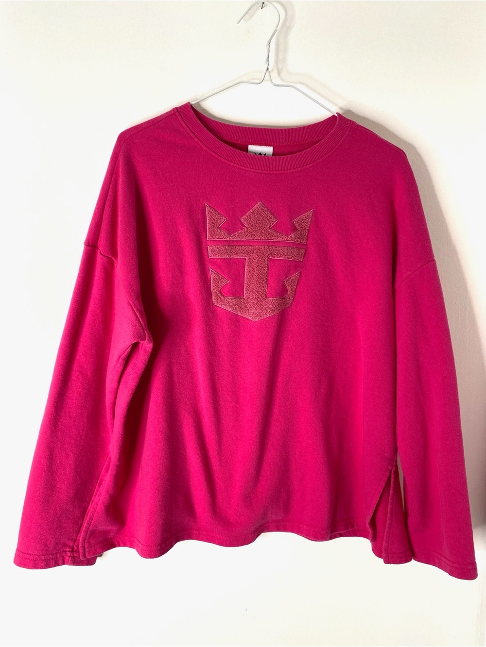Royal Caribbean International Pink Crown Anchor Logo Oversized Sweatshirt